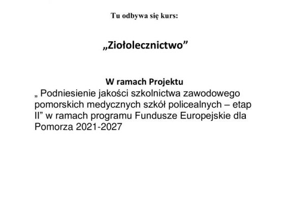 Kurs "ZIOŁOLECZNICTWA"