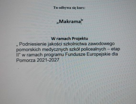 Terapeuci zajęciowi na kursie MAKRAMA